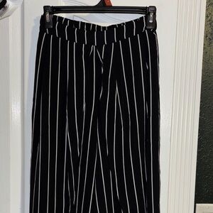 Fashion Nova Black with White Pinstripe Pants